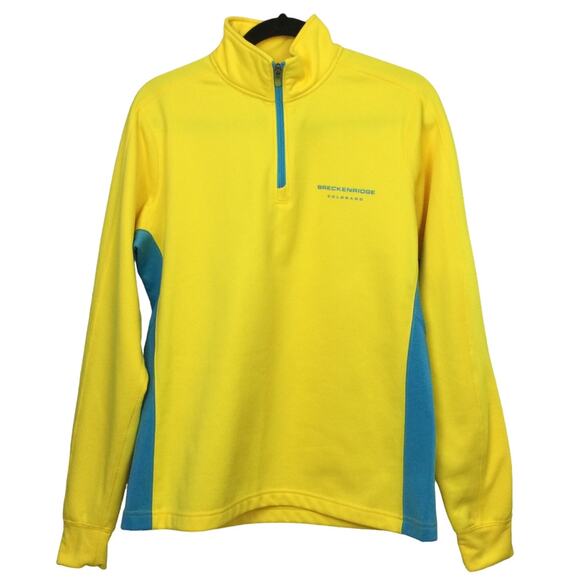 Outfitter Trading Co Brekenridge Colorado Men's 1/4 Zip Fleece Yellow Size L - Picture 1 of 10
